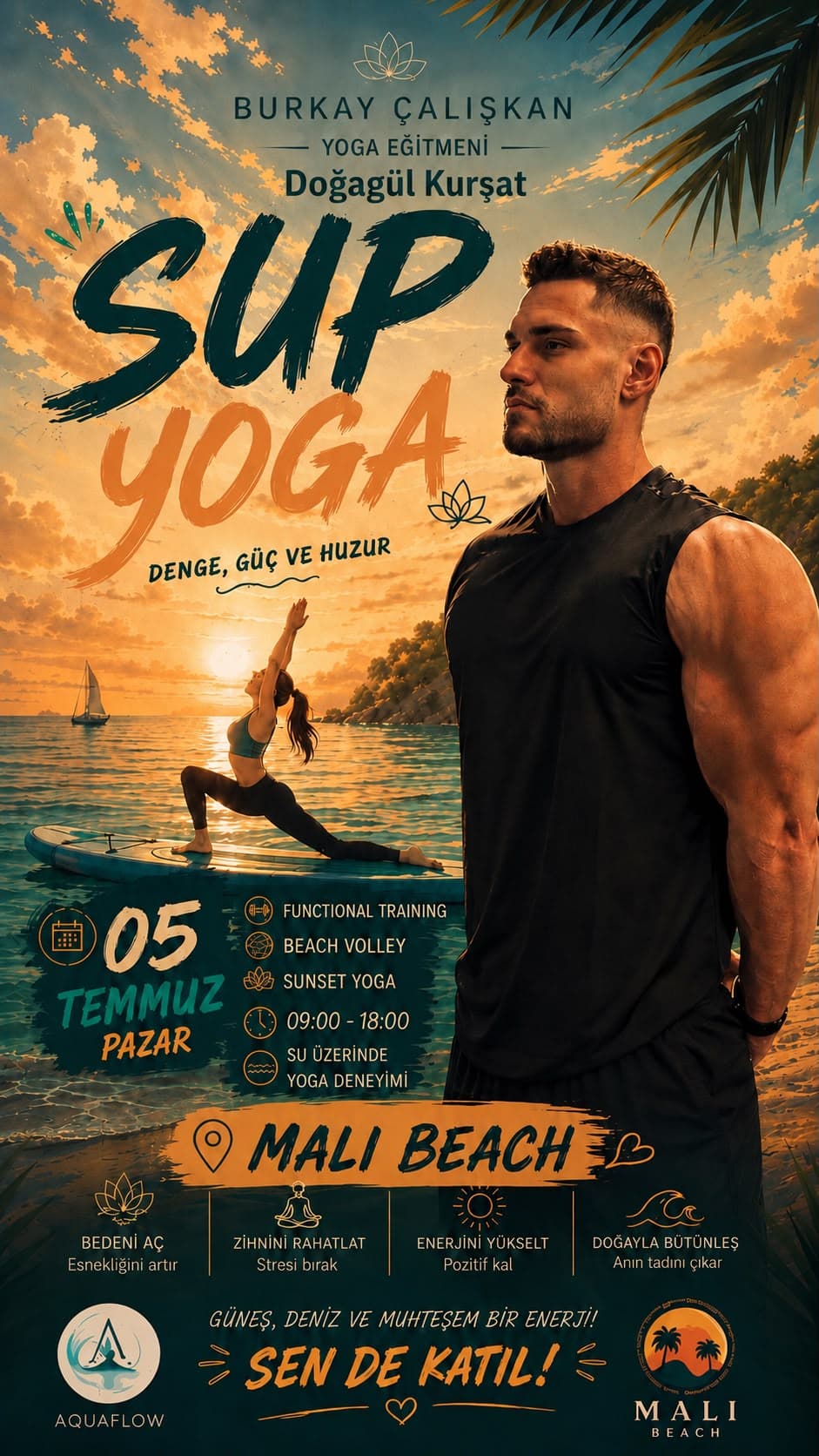 SUP Yoga & Beach Günü afişi